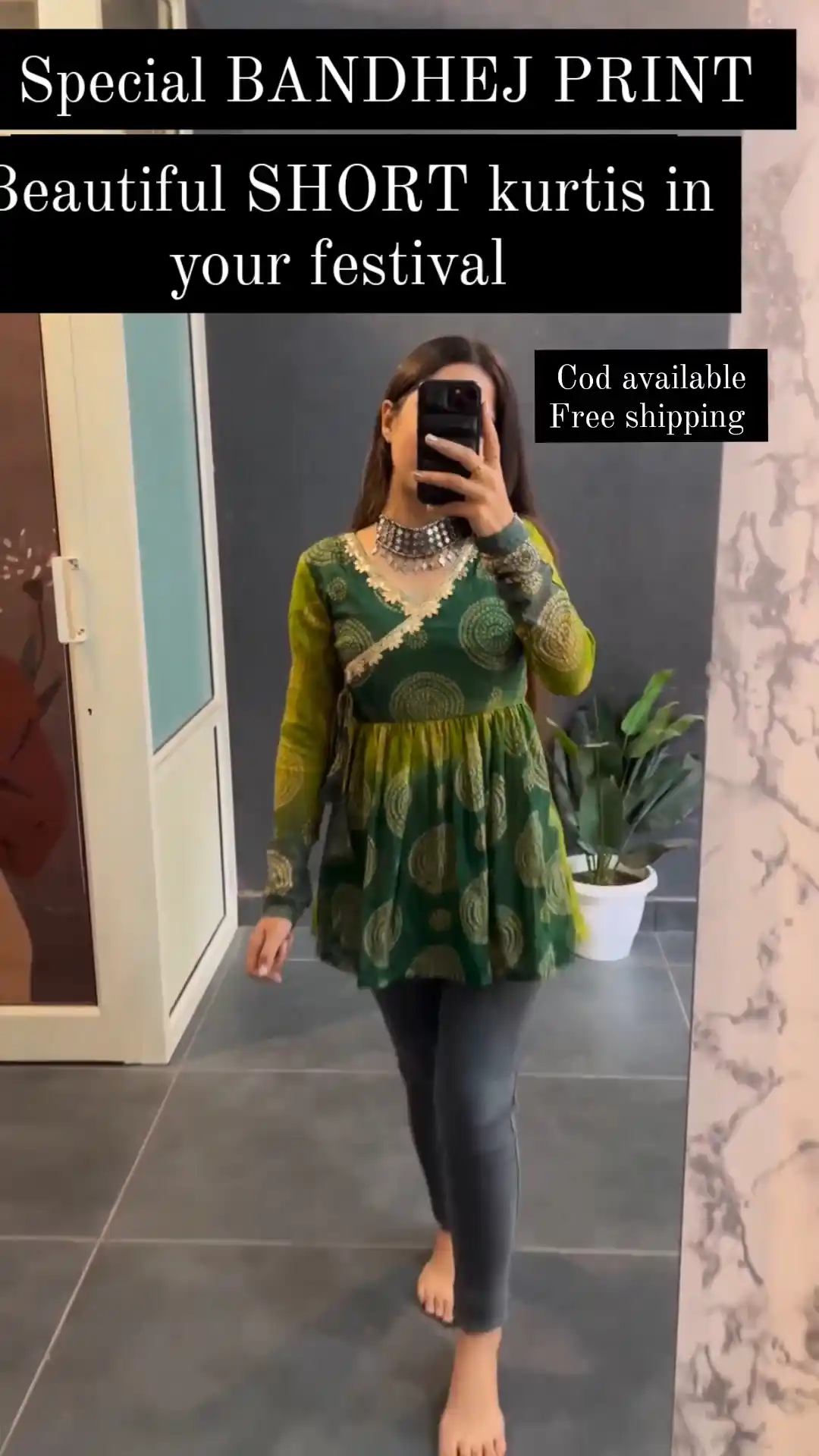 Green Rayon Bandhni Top.png
